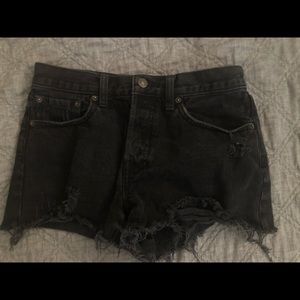 Black Bandanna pocket Jean shorts
